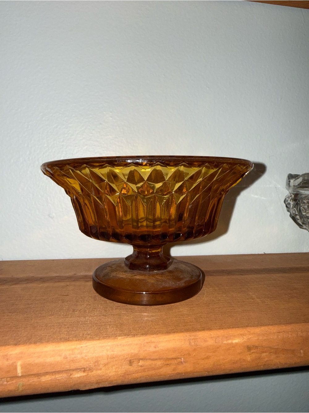 Vintage amber fairy lamp bottom